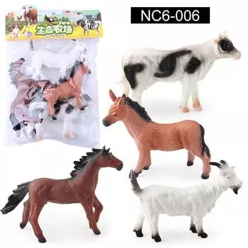 Прямая поставка Имитация Наполненный хлопком Моющийся, Экологический Набор животных фермы ранчо Статическая модель Украшение Игрушка