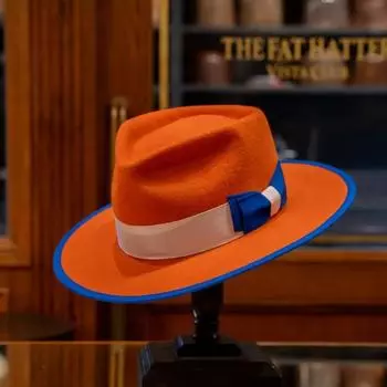 Прямая поставка с фабрики Капля Топ Овечья Фетровая Шляпа Бант Чистая Шерстяная Фетровая Шляпа синий