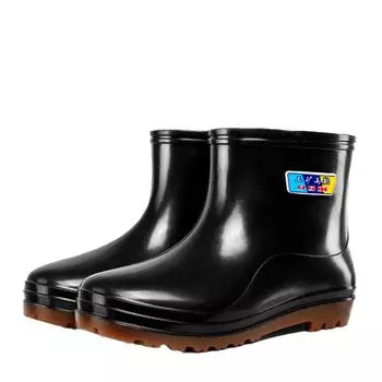 Прямая поставка с фабрики Мягкие полурезиновые сапоги с нетканой подкладкой Дышащие и легкие резиновые сапоги с плоским дном 45
