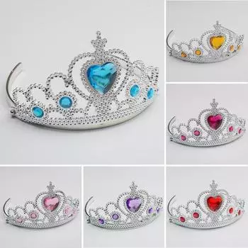 Прямая повязка на голову повязка на голову детская праздничная вечеринка на день рождения аксессуары для волос принцесса корона королева повязка на голову пластиковая нарядная чёрный