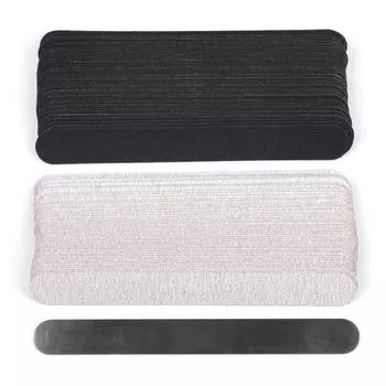 Прямая сменная пилочка для ногтей 100/180/240 10 шт. серая/черная сменная наждачная бумага с ручкой из нержавеющей стали металлические шлифовальные пилки