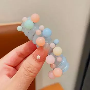 Прямая телефонная линия резинка для волос бусины жемчуг кольцо для волос креативный прозрачный держатель для хвостика вечеринка синий