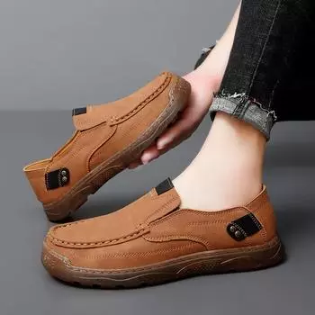 Прямая трансляция Douyin, хит продаж, мужская осенняя новая обувь большого размера, ленивая повседневная обувь, обувь Doudou с одной педалью 38 чёрный