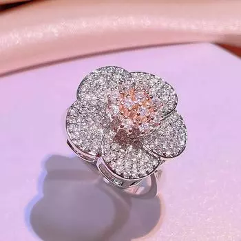 Прямая трансляция Поставка Мода Роскошь Группа Кольцо, инкрустированное бриллиантами Женское Европейское и американское Обручальное Ювелирное изделие из трех частей с полным бриллиантом