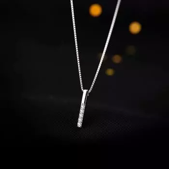Прямое женское ожерелье с бриллиантами Ins Cold Wind Light Luxury Long Strip Cavilic Chain из нержавеющей стали с геометрическим узором на шее