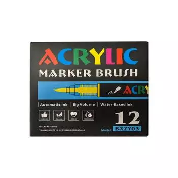 Прямой Жидкий Акриловый Маркер 12/24/36/48/60/80/120 Цветов Мягкий Наконечник Студенческий Арт DIY Ручная Роспись Рисование Дудл Ручка 10 мл One Size