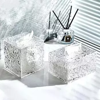 Прямоугольная акриловая коробка для салфеток, украшение для дома, художественная коробка для салфеток, гостиная, обеденный стол, коробка для хранения салфеток, украшение