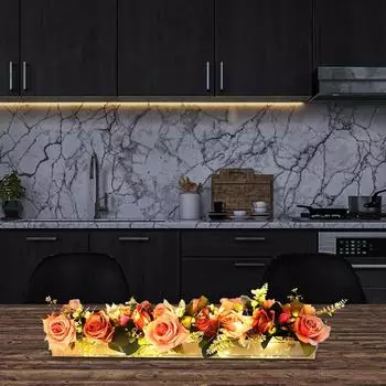 Прямоугольная акриловая ваза Акриловая цветочная композиция Прозрачная акриловая ваза для цветов Цветочная центральная часть C