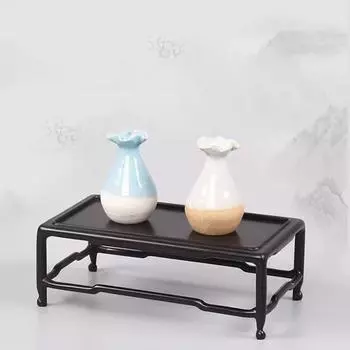 Прямоугольная черная основа из цельного дерева, ваза для аквариума, бонсай, странный камень, ручная работа и декор