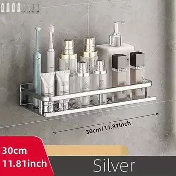Прямоугольная душевая кабина, 1 шт., космическая алюминиевая полка для ванной комнаты, плавающие полки, настенная полка для хранения 30cm
