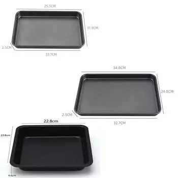 Прямоугольная форма для выпечки с антипригарным покрытием, противень из углеродистой стали, противень для духовки, бисквитный пирог, пицца, жареный кекс, хлеб, форма для выпечки, торт, покрытый