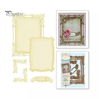 Прямоугольная фоторамка, металлические штампы для резки, сделай сам, скрапбук, бумажные карты, тиснение, ремесло серебряный