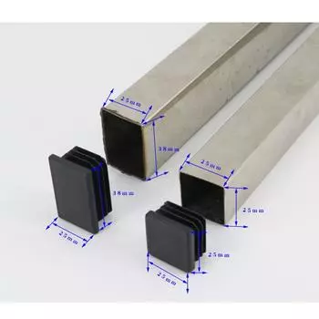 Прямоугольная/квадратная черная пластиковая заглушка для торца трубы, заглушка для трубы, стальная ножка, заглушка 15x15 мм до 100x100 мм 10Pcs(Black)