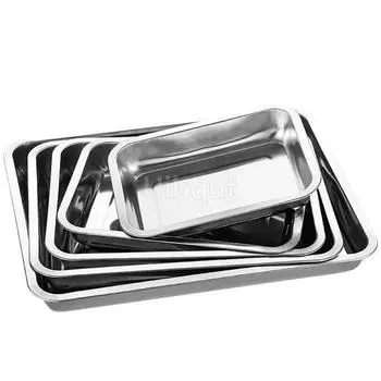 Прямоугольная квадратная тарелка для коммерческого и домашнего использования Тарелка для сервировки рыбы на пару Тарелка для барбекю Набор тарелок Поднос из нержавеющей стали