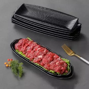 Прямоугольная меламиновая тарелка для обеда, утолщенный домашний поднос для еды, многофункциональный нескользящий поднос для горячих блюд, кухонные принадлежности для хранения