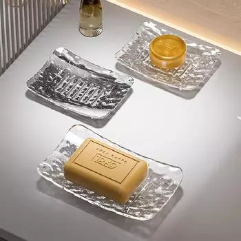 Прямоугольная мыльница для льда из ПЭТ, прозрачная мыльница для слива, полка для мыла, аксессуары для украшения ванной комнаты, принадлежности для ванной комнаты