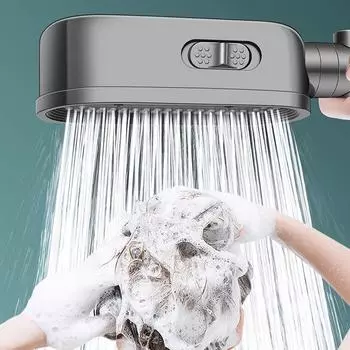 Прямоугольная насадка для душа, 3 режима, высокое давление, спа, экономия воды, ручной очиститель воды, фильтр, смеситель для ванной комнаты, аксессуары