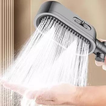 Прямоугольная насадка для душа, 3 режима, высокое давление, спа, экономия воды, ручной очиститель воды, фильтр, смеситель для ванной комнаты, аксессуары