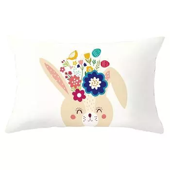 Прямоугольная наволочка для дивана, украшение для дома, наволочка с рисунком кролика на талии, наволочка с Пасхой 30x50cm