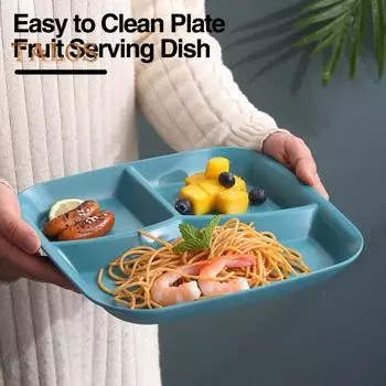 Прямоугольная обеденная тарелка, 3 отделения, пищевой полипропилен, можно мыть в посудомоечной машине, взрослые дети, завтрак, закуска, овощная еда, сервировочное блюдо, кухонные принадлежности бежевый