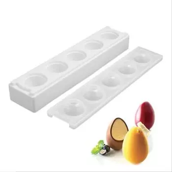 Прямоугольная пасхальная 5 даже трехмерная силиконовая форма для яиц для торта, десертной выпечки белый