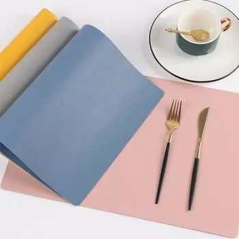 Прямоугольная подставка для столовых приборов Подставка против ожогов Термостойкая Нескользящая Водонепроницаемая теплоизоляция ПВХ Можно мыть в посудомоечной машине Безопасный обеденный стол Украшение Коврик для кухни жёлтый