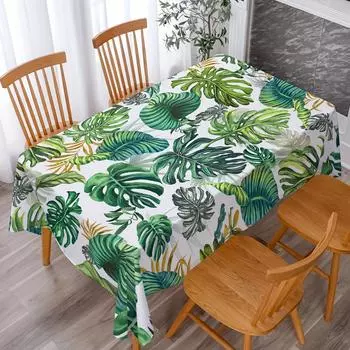 Прямоугольная полиэстеровая скатерть с рисунком тропических листьев, декор стола, простая стильная скатерть для пикника, праздничного декора комнаты для вечеринки 50x50cm napkin