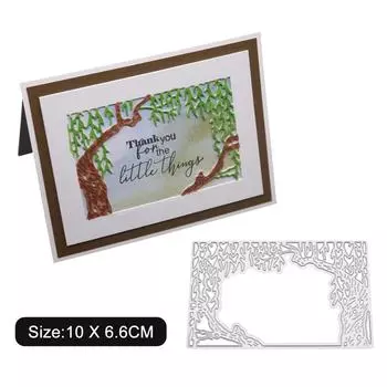 Прямоугольная рамка дерево металл серебристый трафарет тиснение резка штампы для скрапбукинга бумага альбом карты изготовление серебряный