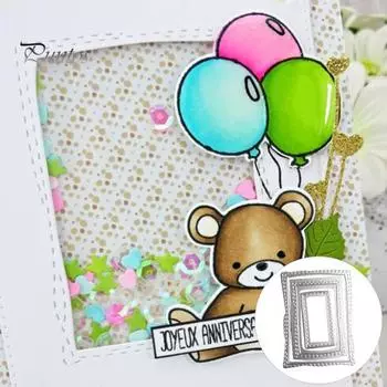 Прямоугольная рамка для резки штампов DIY записки бумажные карты изготовление трафаретов формы декор серебряный