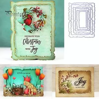 Прямоугольная рамка для резки штампов DIY скрапбук с тиснением бумажных карточек приглашение ремесло серебряный