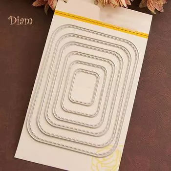 Прямоугольная рамка для шитья, точечная резка, штампы для DIY скрапбукинга, тиснение, бумажные карты, трафарет Silver