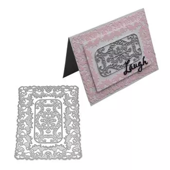 Прямоугольная рамка для украшения окна, металлический серебристый трафарет, тиснение, резка, штампы для скрапбукинга, изготовление бумажных альбомов, открыток серебряный