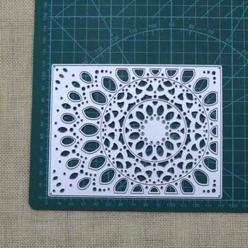 Прямоугольная рамка круг металлический серебристый трафарет тиснение резка штампы для скрапбукинга бумага альбом карты изготовление серебряный