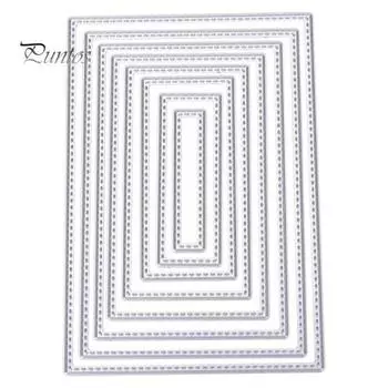 Прямоугольная рамка, металлические штампы, DIY скрапбук, тиснение, бумажная карта, ремесленный трафарет серебряный