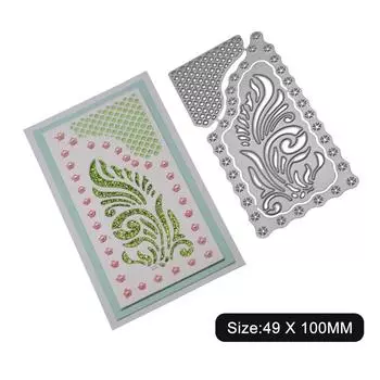Прямоугольная рамка сетка украшение виноградная лоза металл серебристый трафарет тиснение резка штампы для скрапбукинга бумага альбом карты изготовление серебряный