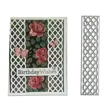 Прямоугольная рамка трафарет для резки Изысканный сектор сетки шаблон ножа для тиснения Декоративные скрапбукинг трафарет для резки