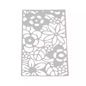 Прямоугольная рамка, украшение из цветов, металлический серебристый трафарет, тиснение, резка, штампы для скрапбукинга, изготовление открыток из бумаги серебряный