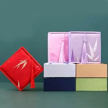 Прямоугольная шкатулка для украшений с кисточками, китайская упаковка для украшений, шкатулка для ожерелья Style3