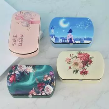 Прямоугольная шкатулка для украшений с пряжкой из искусственной кожи, держатель для хранения сережек, чехол для кольца белый