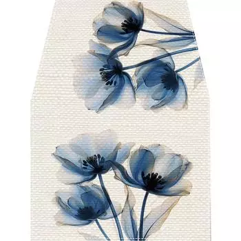 Прямоугольная скатерть с защитой от пятен, скатерть с цветочным узором, дорожка для обеденного стола C