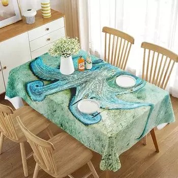 Прямоугольная скатерть в виде осьминога, морская жизнь, тема океана, художественный декор, прямоугольная скатерть, декор для кухни, столовой, собраться вместе 40x70cm 15x27inch