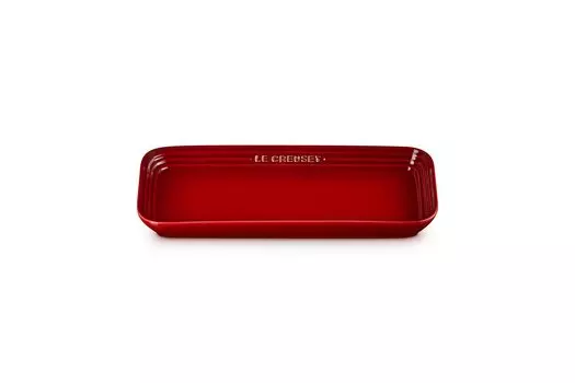 Прямоугольная тарелка Le Creuset Leger 25 см, вишнево-красная, термостойкая, подходит для использования в микроволновой печи, посудомоечной машине, духовке, жаропрочная тарелка