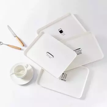 Прямоугольная тарелка в скандинавском стиле, бытовая простая тарелка для завтрака, пластиковая чайная тарелка, обеденная тарелка, небольшой поднос для десерта