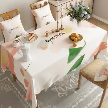 Прямоугольная водонепроницаемая хлопково-льняная скатерть с принтом цветов и птиц, противоскользящая износостойкая домашняя крышка для рабочего стола 90x90cm 1pcs