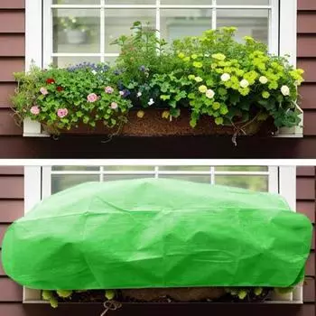 Прямоугольная защита для ящика для цветов защищает растения от мороза, ветра, дождя, животные, крышка для цветочного ящика для патио, двора, балкона, подоконника 150CM зелёный