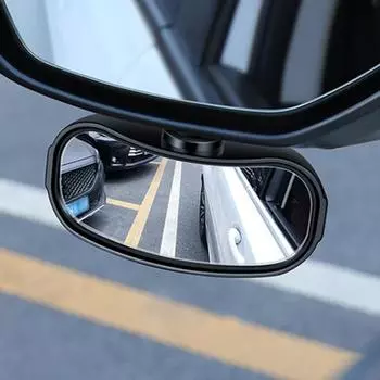 Прямоугольное автомобильное зеркало заднего вида для слепых зон Yousheng, простое в установке, регулируемый угол, автоматическое выпуклое широкоугольное боковое зеркало заднего вида чёрный