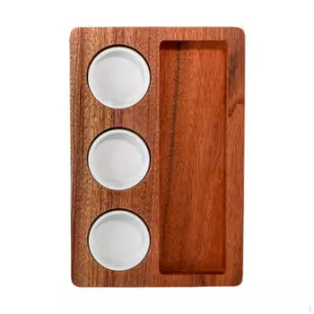 Прямоугольное блюдо для стейка Винтажный поднос для сыра с 3 круглыми мисками Прочный декор Мясные закуски