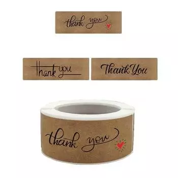 прямоугольные 7,62*2,54 см «Спасибо» крафт-бумага печать наклейка клейкая печать этикетки день рождения свадьба цветок украшение