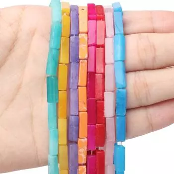 Прямоугольные бусины из натурального камня 14x4 мм, 1 шт., хрустальные бусины из яшмы для самостоятельного изготовления ювелирных изделий, браслет, ожерелье, серьги 14x4mm about 29pcs розовый