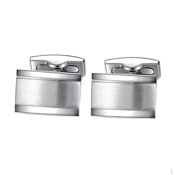 Прямоугольные матовые латунные серебряные запонки, роскошные мужские свадебные украшения